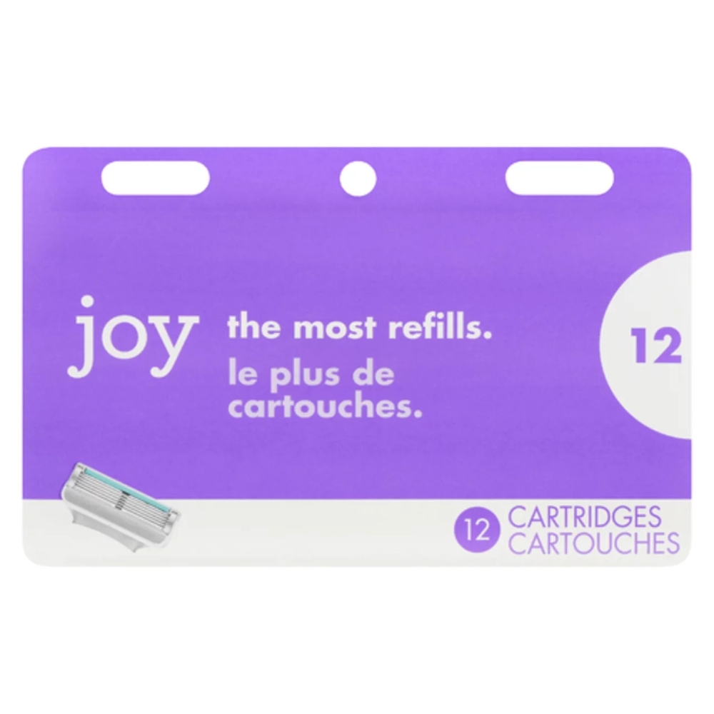 12 Joy Razor Cartridge Refills - Purple